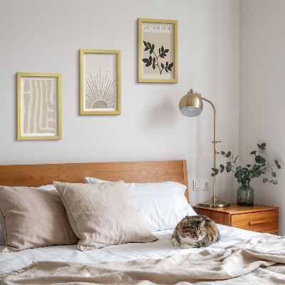 Tavelvägg med 3 tavlor Abstrakta mönster med blommiga accenter i neutrala toner