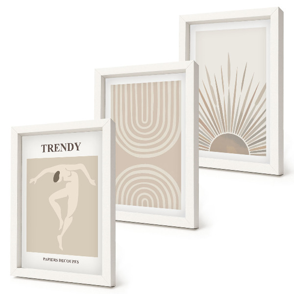 Posterpaket Pastellfärgade posters, moderiktiga boho-abstraktioner