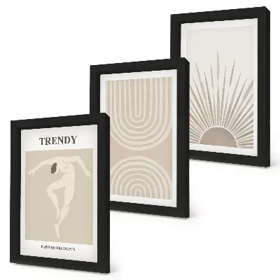 Posterpaket pastellfärgade posters med moderiktiga boho-abstraktioner