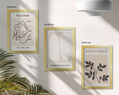 Triptyk tavla med ram Snygga minimalistiska målningar med växtmotiv av Matisse