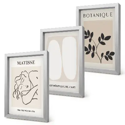 Triptyk med växtmotiv av Matisse minimalistiska tavlor med ram