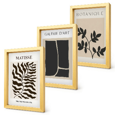 Tavelvägg med 3 tavlor Minimalistiska posters med växtmönster och abstrakta motiv