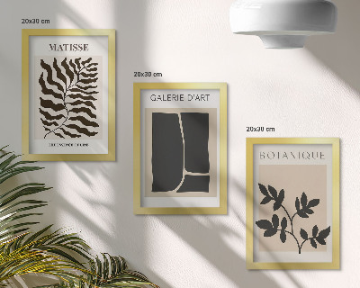Tavelvägg med 3 tavlor Minimalistiska posters med växtmönster och abstrakta motiv