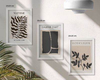 Tavelvägg med 3 tavlor Minimalistiska posters med växtmönster och abstrakta motiv
