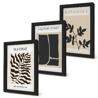 Tavelvägg med 3 tavlor Minimalistiska posters med växtmönster och abstrakta motiv