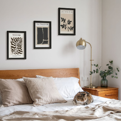 Tavelvägg med 3 tavlor Minimalistiska posters med växtmönster och abstrakta motiv