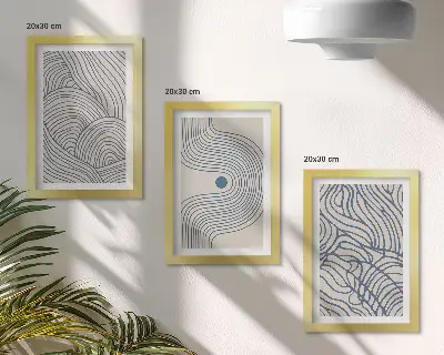 Posterpaket abstrakta dekorativa linjer och vågformer