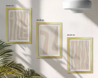 Posterpaket abstrakta mönster med minimalistiska former i boho-stil