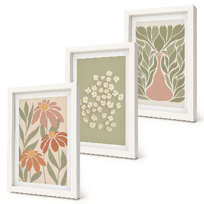 Posterpaket Blommotiv, minimalistiska mönster, boho-stil