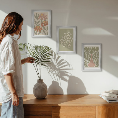 Posterpaket Blommotiv, minimalistiska mönster, boho-stil