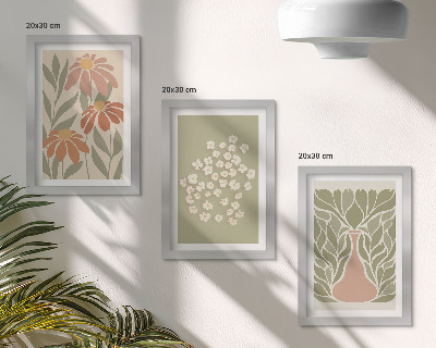 Posterpaket Blommotiv, minimalistiska mönster, boho-stil