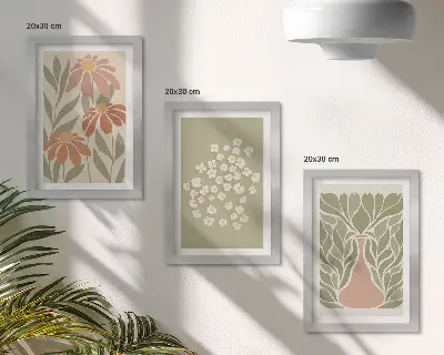Posterpaket med blommotiv i minimalistisk boho-stil