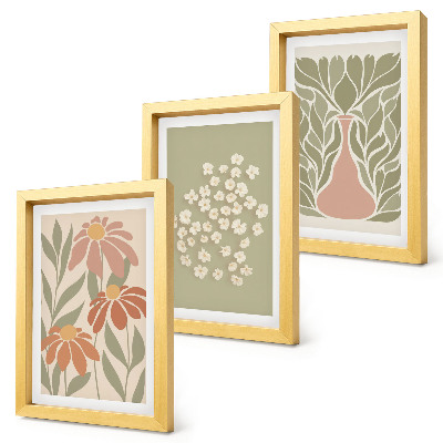 Posterpaket Blommotiv, minimalistiska mönster, boho-stil