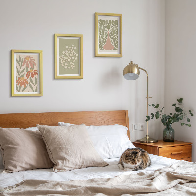 Posterpaket Blommotiv, minimalistiska mönster, boho-stil