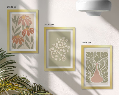 Posterpaket Blommotiv, minimalistiska mönster, boho-stil