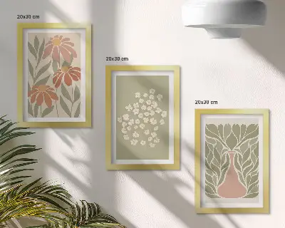 Posterpaket med blommotiv i minimalistisk boho-stil