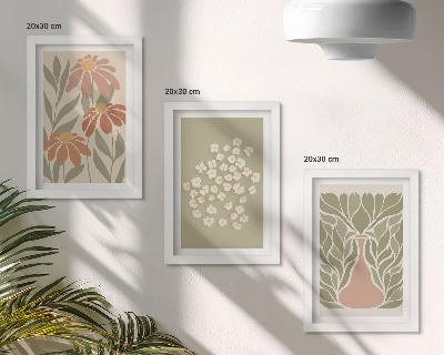 Posterpaket Blommotiv, minimalistiska mönster, boho-stil