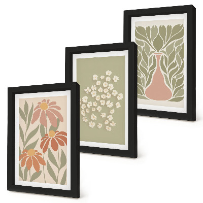 Posterpaket Blommotiv, minimalistiska mönster, boho-stil