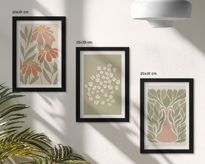 Posterpaket Blommotiv, minimalistiska mönster, boho-stil