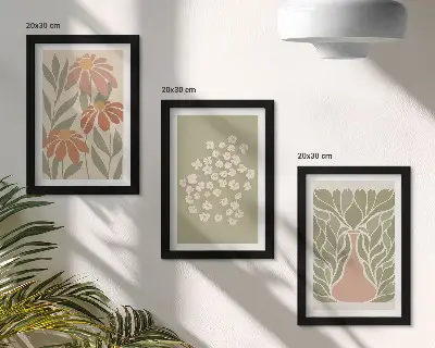 Posterpaket med blommotiv i minimalistisk boho-stil