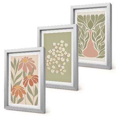 Posterpaket Blommotiv, minimalistiska mönster, boho-stil