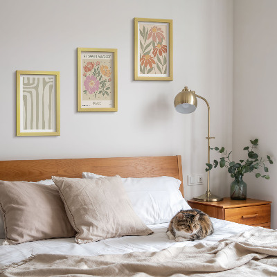 Tavelvägg med 3 tavlor Botaniska motiv poster Paris minimalism