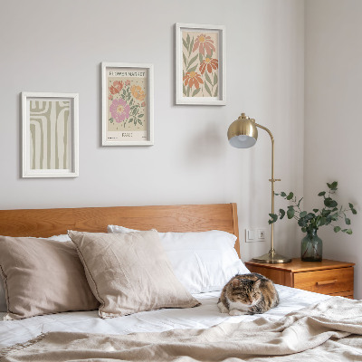 Tavelvägg med 3 tavlor Botaniska motiv poster Paris minimalism