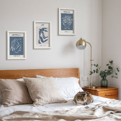 Triptyk tavla med ram Matisses snygga abstrakta mönster med figurer och blommor