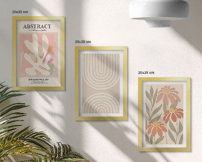 Posterpaket Abstrakta former med växtmotiv i pasteller