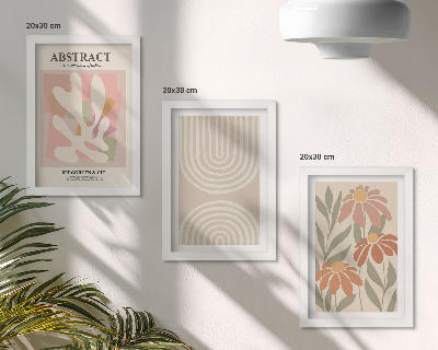 Posterpaket Abstrakta former med växtmotiv i pasteller