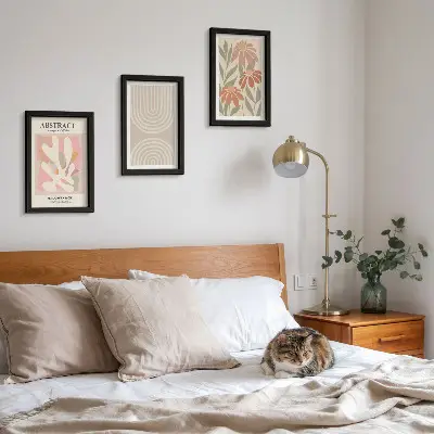 Posterpaket abstrakta former med växtmotiv i pastellfärger