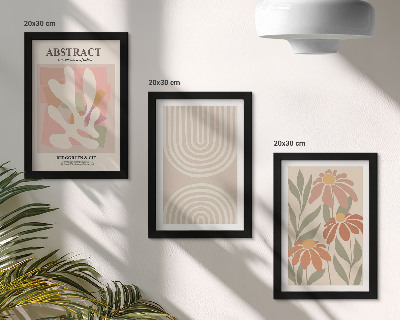 Posterpaket Abstrakta former med växtmotiv i pasteller