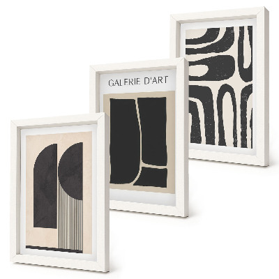 Triptyk tavla med ram Minimalistiska posters med abstrakta former