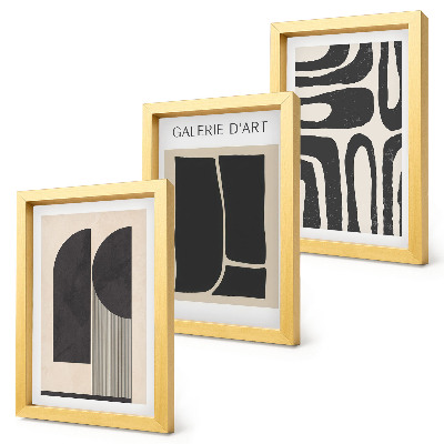 Triptyk tavla med ram Minimalistiska posters med abstrakta former