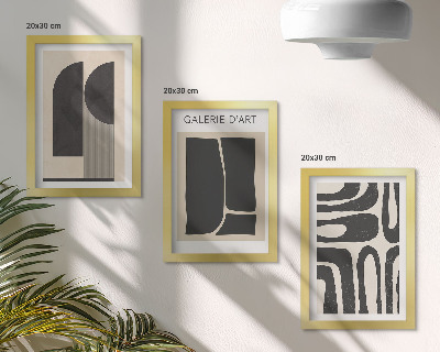 Triptyk tavla med ram Minimalistiska posters med abstrakta former