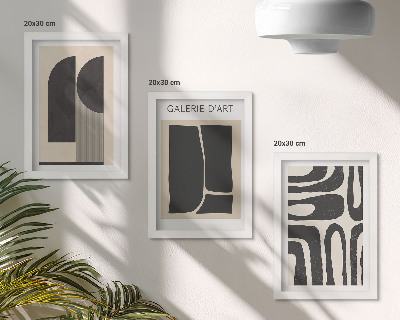 Triptyk tavla med ram Minimalistiska posters med abstrakta former
