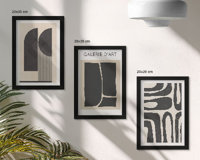 Triptyk tavla med ram Minimalistiska posters med abstrakta former