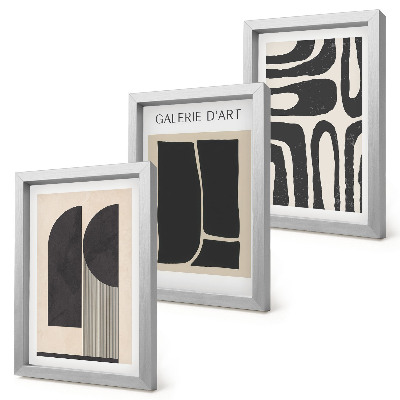 Triptyk tavla med ram Minimalistiska posters med abstrakta former