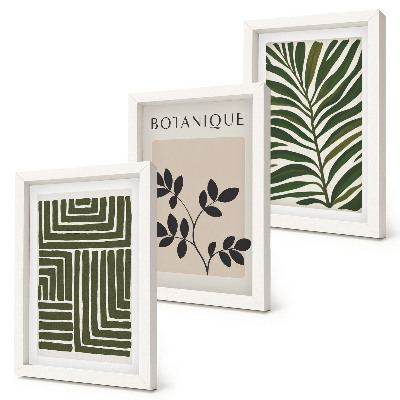Tavelvägg med 3 tavlor Botaniska kompositioner i stil med boho minimalism