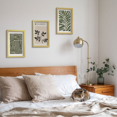 Tavelvägg med 3 tavlor Botaniska kompositioner i stil med boho minimalism