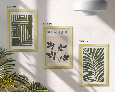 Tavelvägg med 3 tavlor Botaniska kompositioner i stil med boho minimalism