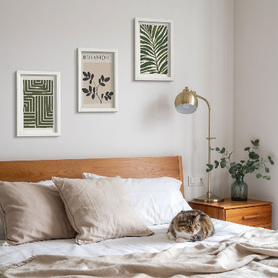Tavelvägg med 3 tavlor Botaniska kompositioner i stil med boho minimalism