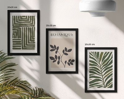 Tavelvägg med 3 tavlor Botaniska kompositioner i stil med boho minimalism