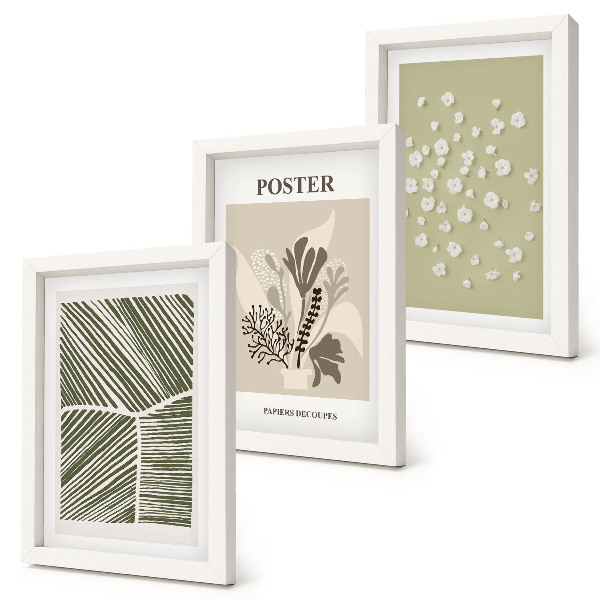 Posterpaket Växtmotiv i dämpade färger och mönster