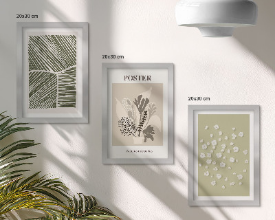 Posterpaket Växtmotiv i dämpade färger och mönster