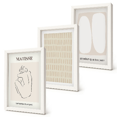 Posterpaket Linjer och former i nyanser av beige och vitt
