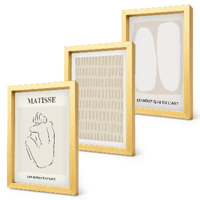 Posterpaket Linjer och former i nyanser av beige och vitt