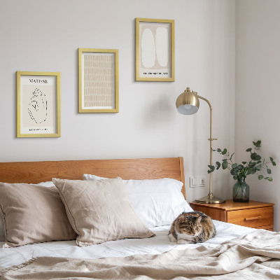 Posterpaket Linjer och former i nyanser av beige och vitt