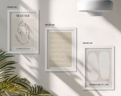 Posterpaket Linjer och former i nyanser av beige och vitt