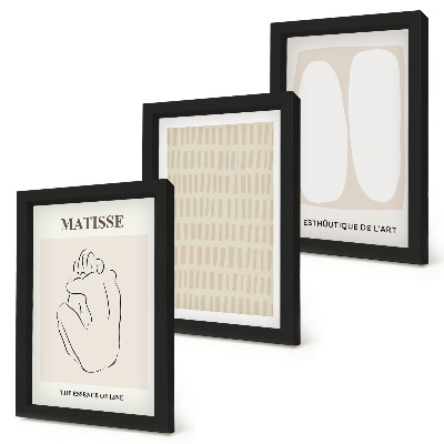 Posterpaket Linjer och former i nyanser av beige och vitt